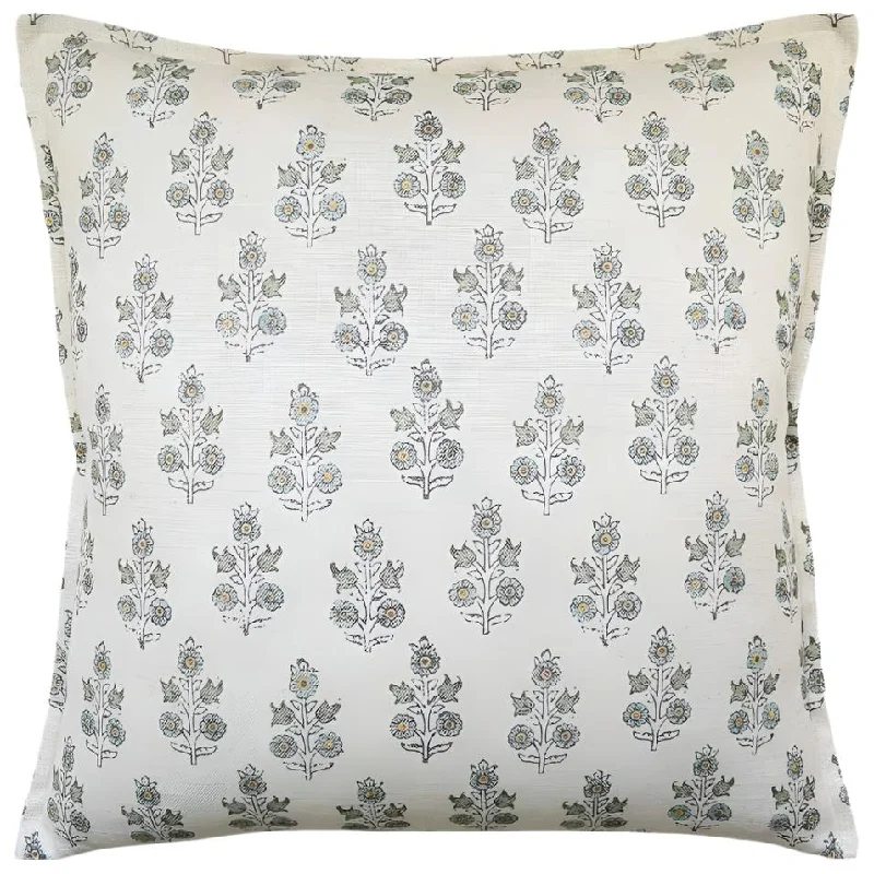 Poppy Sprig Aqua Decorative Pillow by Ryan Studio