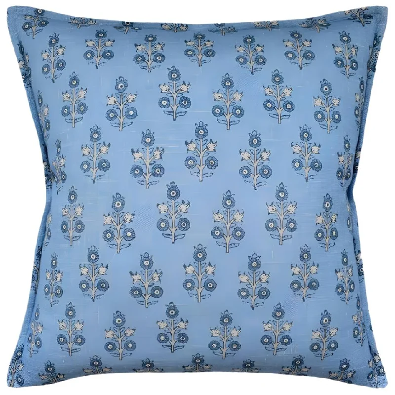 Poppy Sprig Blue Decorative Pillow by Ryan Studio