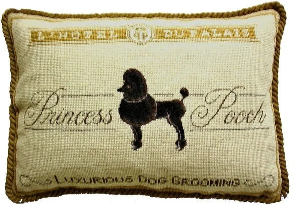 Princess Pooch - 13" x 19" needlepoint pillow