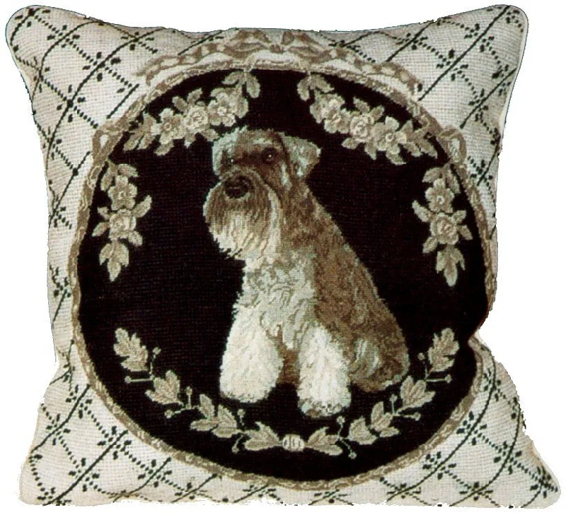 Schnauzer - 16 x 16" needlepoint pillow