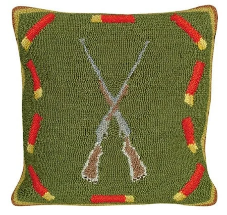 Shotguns & Shells 16 x 16 Hooked Pillow