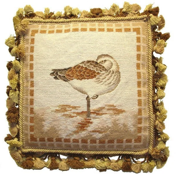 Sleeping While Wading - 14 x 14" needlepoint pillow