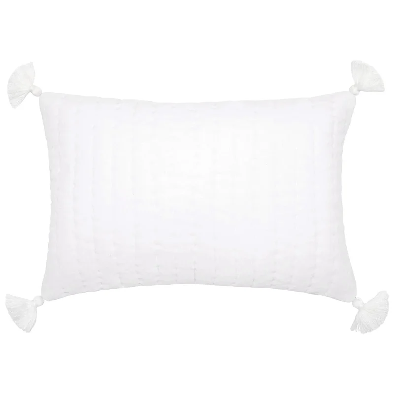 Velvet White Kidney Pillow by John Robshaw