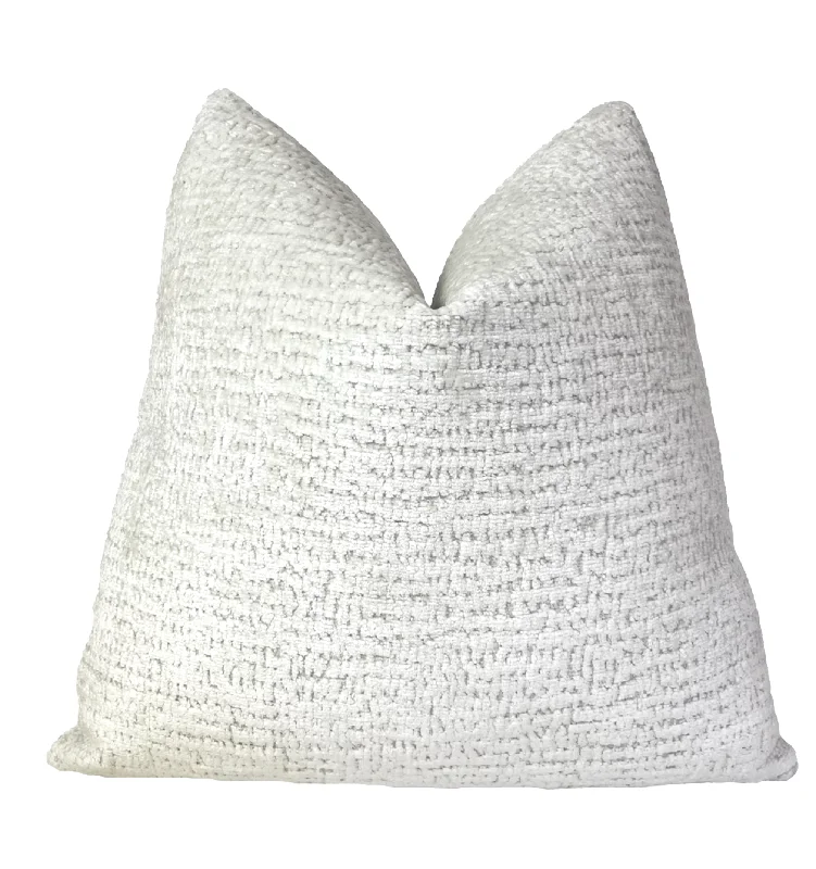 White Vanilla Chenille Throw Pillow