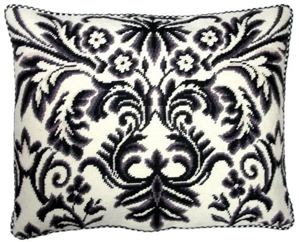 Whites and Blacks - 17" x 21" needlepoint pillow