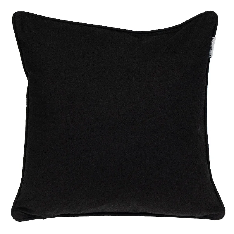 18" X 18" Black 100% Cotton Geometric Zippered Pillow