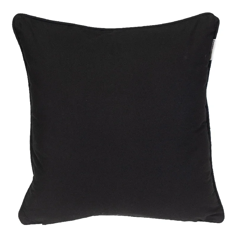 18" X 18" Black 100% Cotton Geometric Zippered Pillow