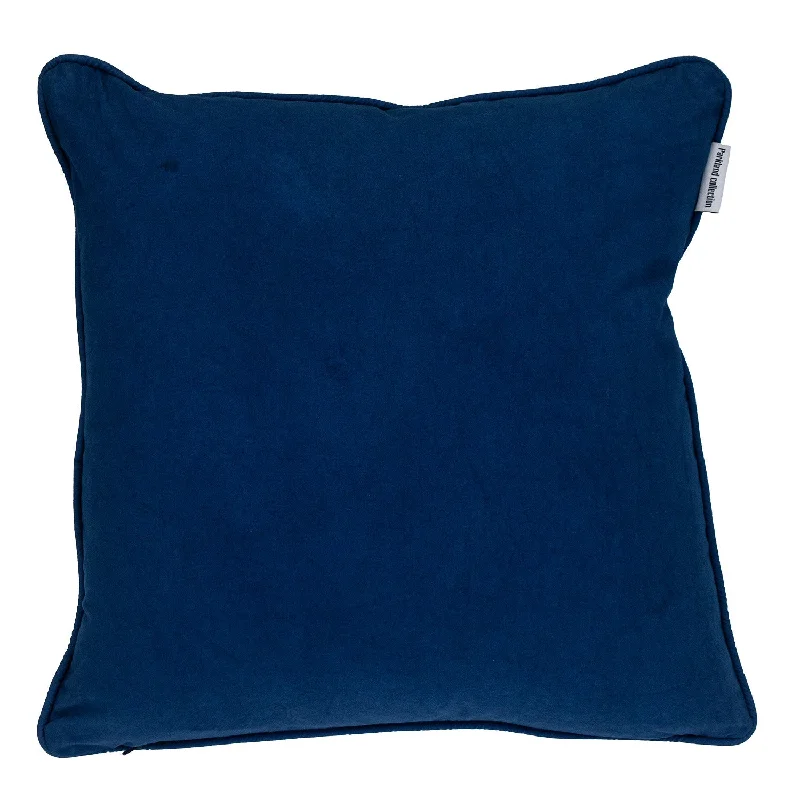 18" X 18" Blue 100% Cotton Geometric Zippered Pillow