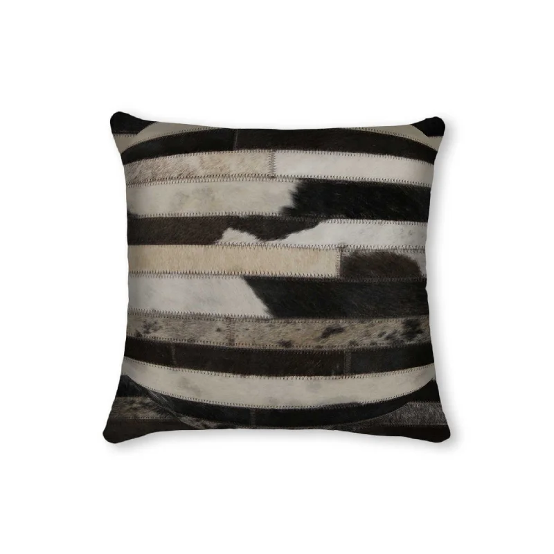 18" X 18" X 5" Modern Tricolor Torino Kobe Cowhide  Pillow