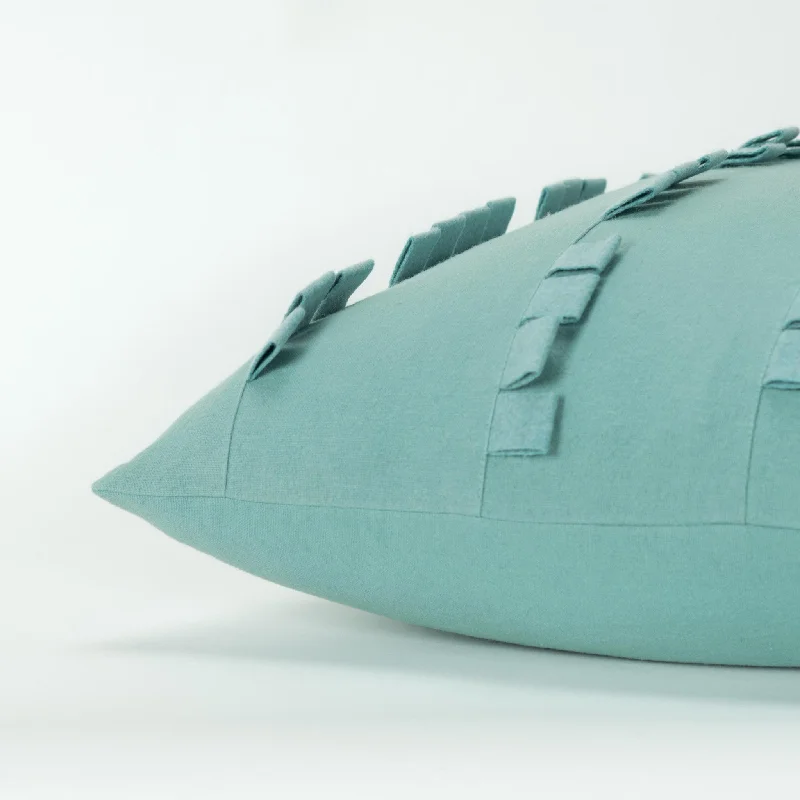 20" Aqua Cotton Pillow