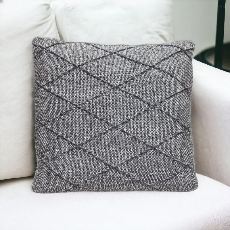 20" Gray Cotton Throw Pillow