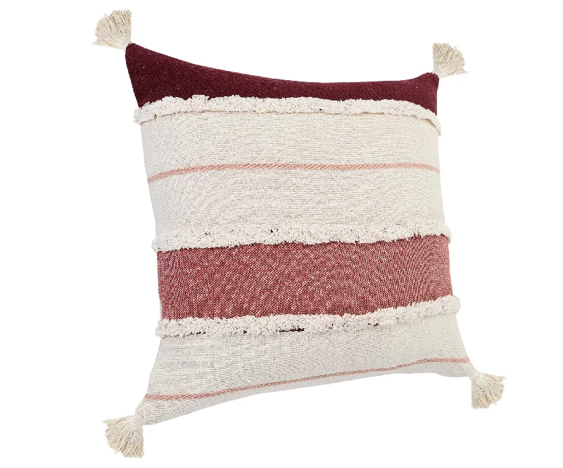 20" X 20" 100% Cotton Striped Zippered Pillow