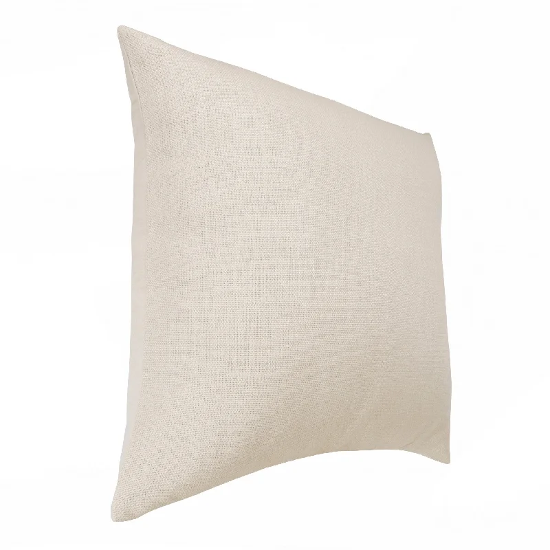 20" X 20" Cream Linen Zippered Pillow