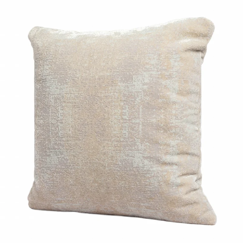 20" X 20" Gray And Beige Polyester Abstract Zippered Pillow