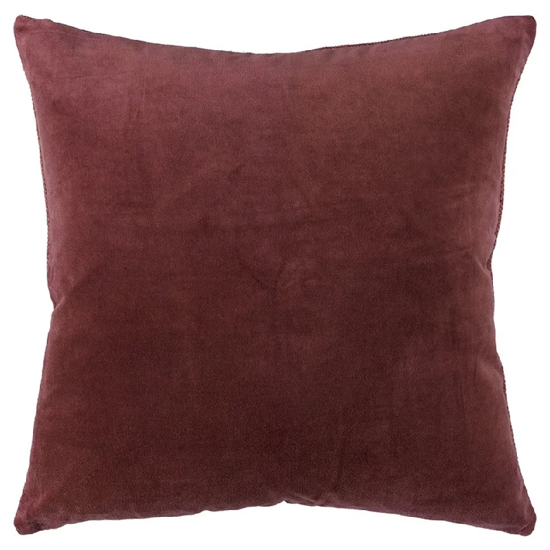 22" Rust Cotton Velvet Throw Pillow