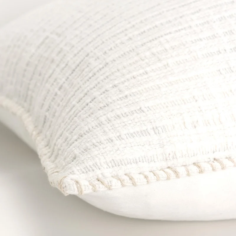 22" White Cotton Pillow