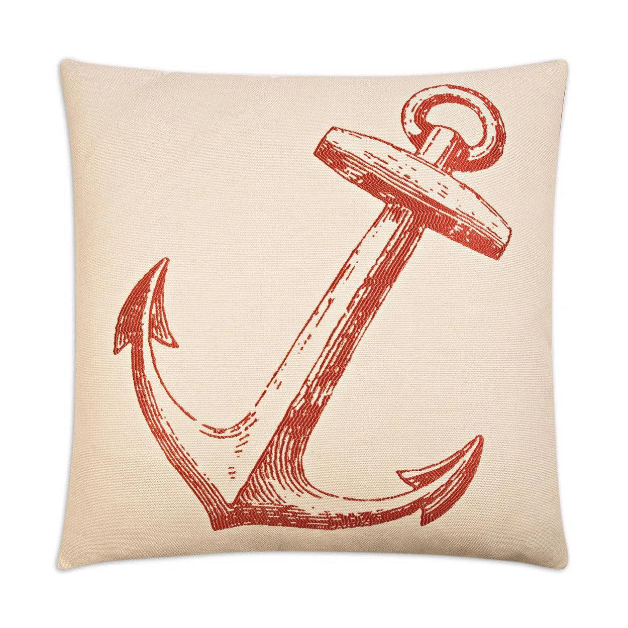 Adrift Red Throw Pillow With Insert