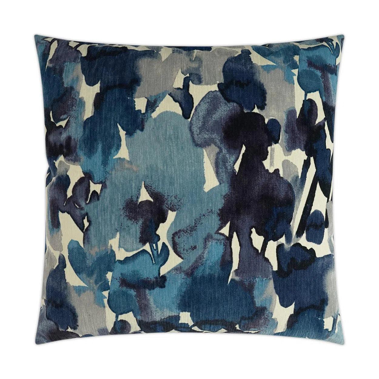 Aquarelle Indigo Blue Throw Pillow With Insert