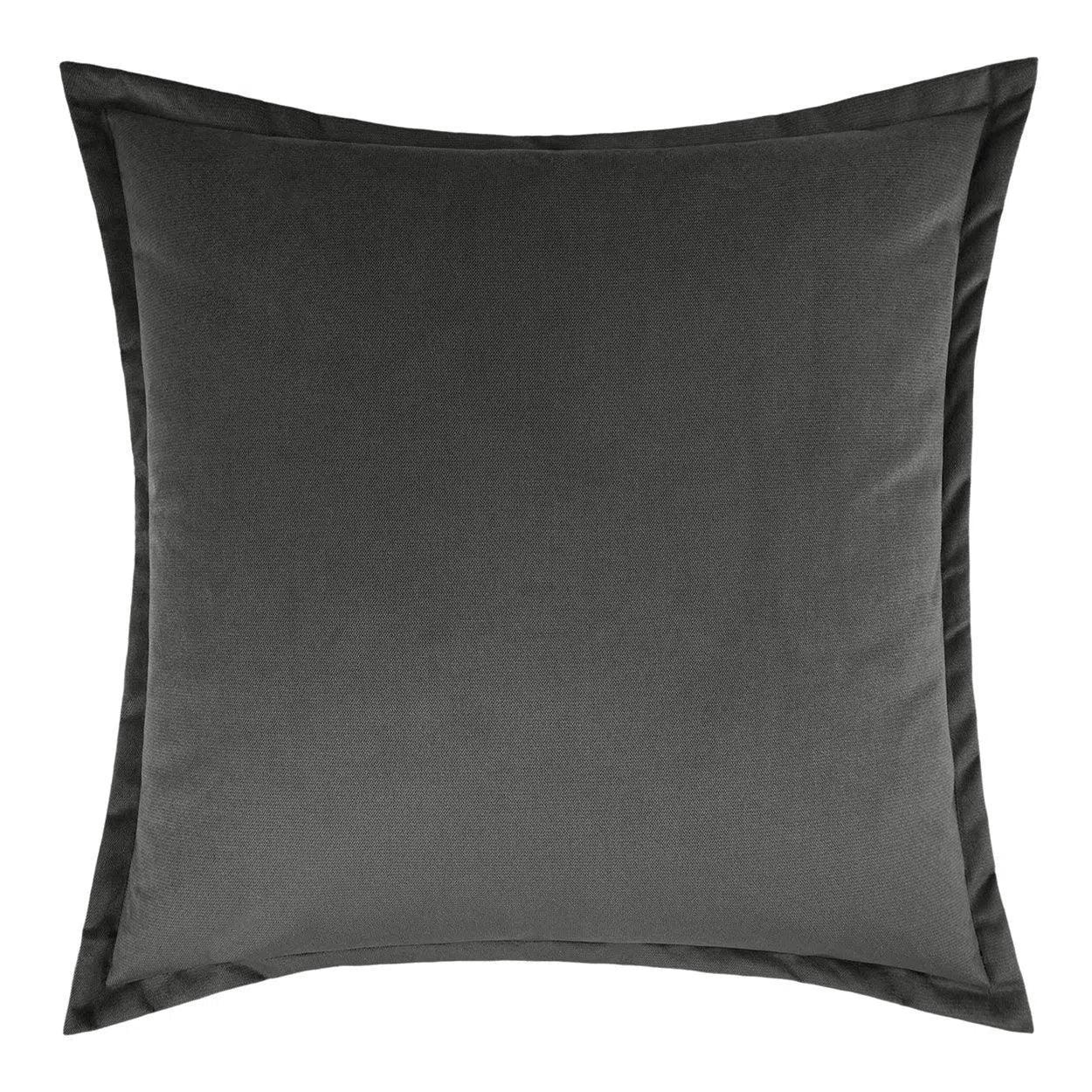 Belvedere Flange Charcoal Grey Throw Pillow With Insert