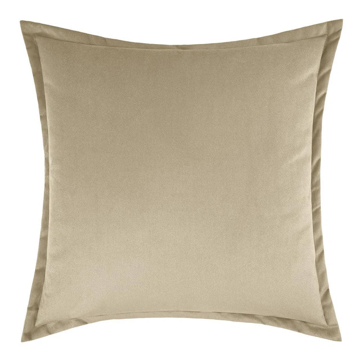 Belvedere Flange Linen Brown Throw Pillow With Insert