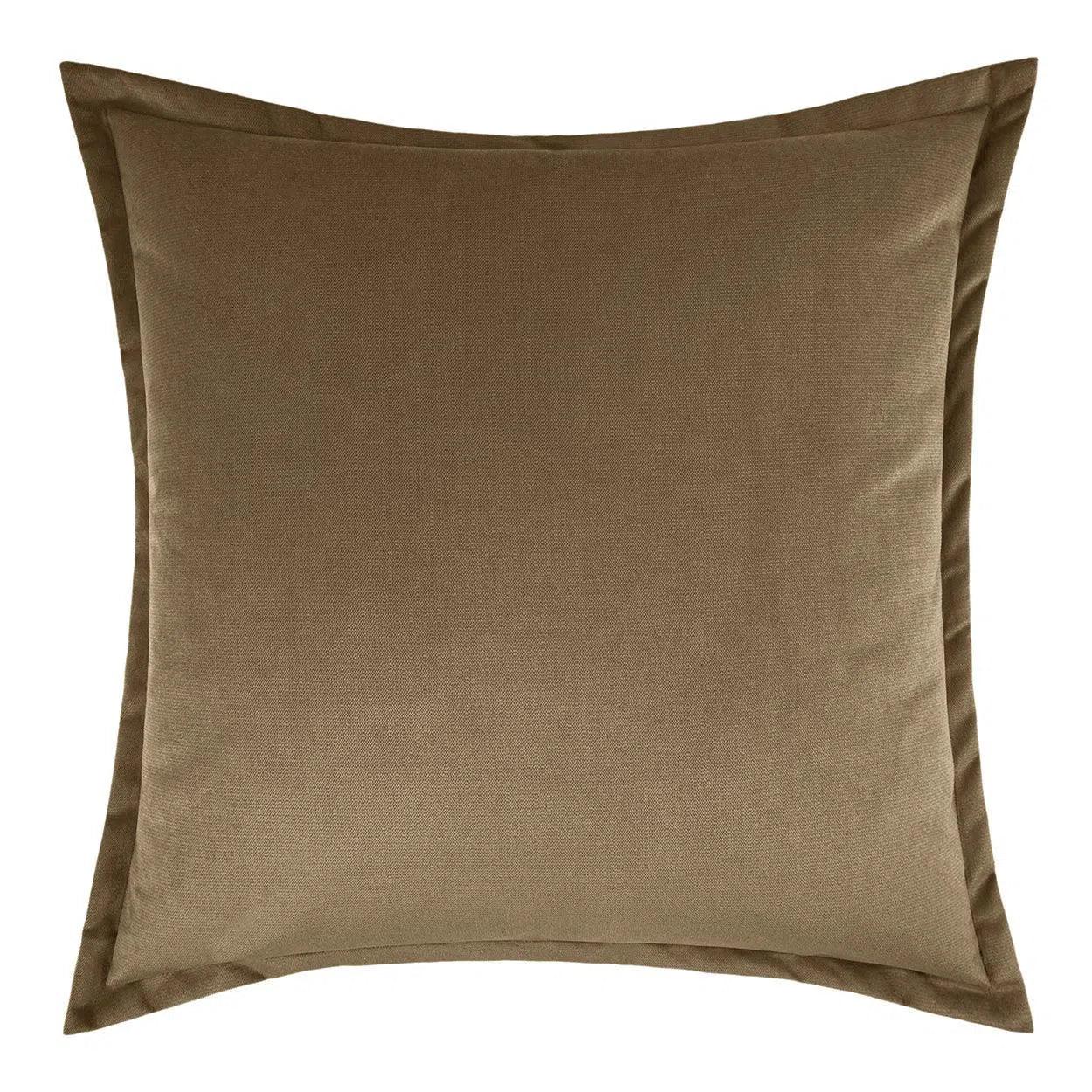 Belvedere Flange Otter Coffee Brown Throw Pillow With Insert