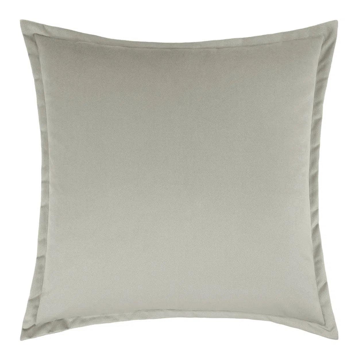 Belvedere Flange Whisper Silver Throw Pillow With Insert