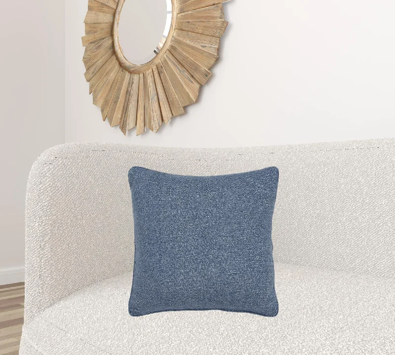 Blue Solid Classic Decorative Throw Pillow