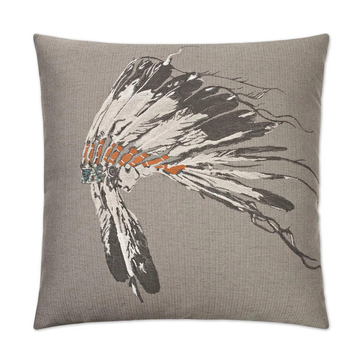 Chief Smoke Grey Throw Pillow With Insert