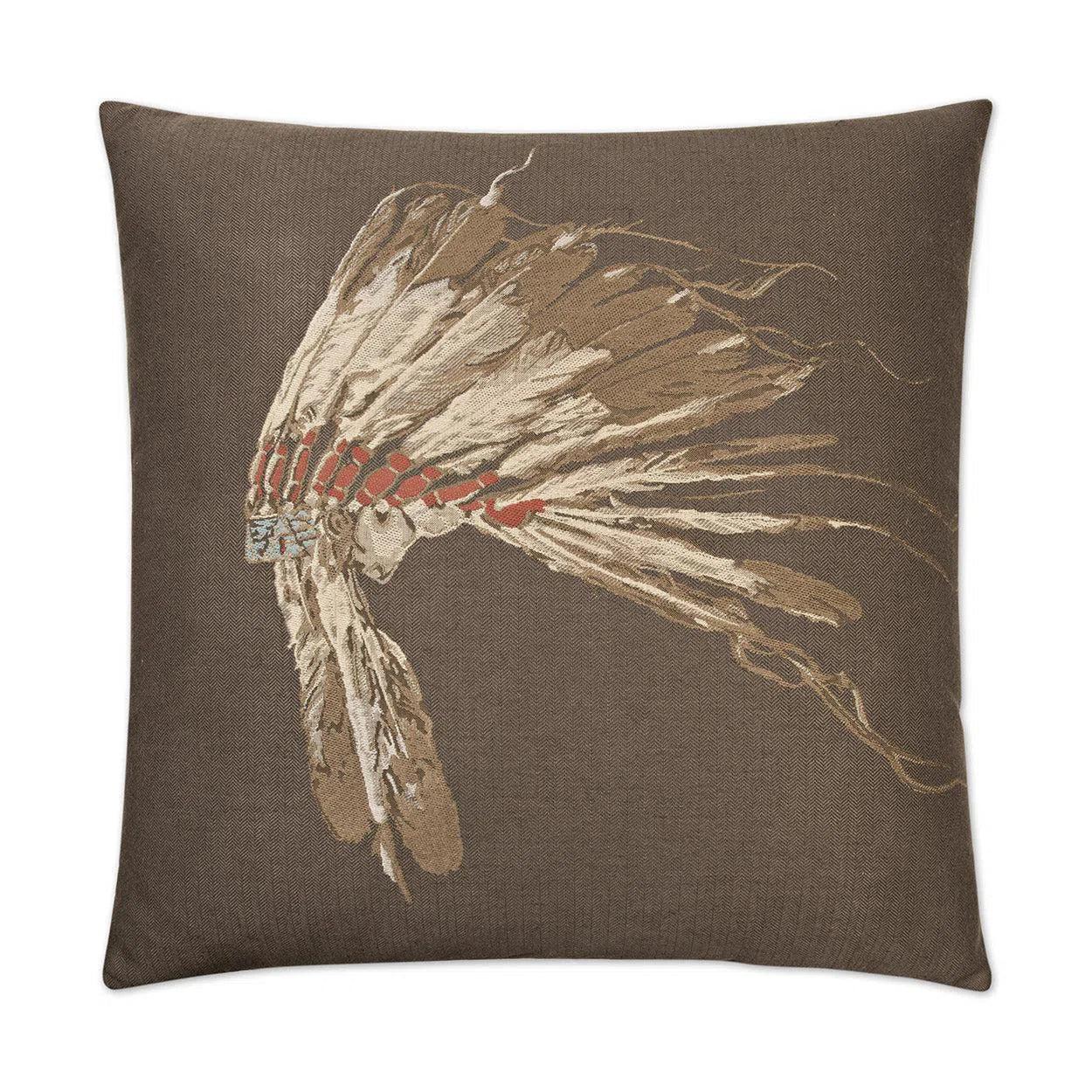 Chief Woodland Coffee Brown Throw Pillow With Insert