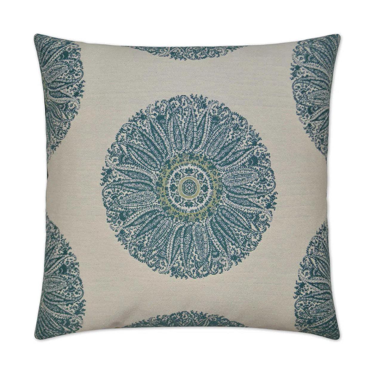 Crillon Aqua Blue Throw Pillow With Insert