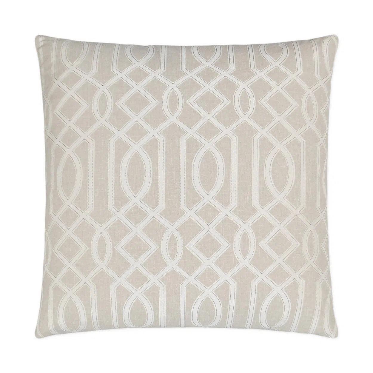 Cut Out Linen White Throw Pillow With Insert