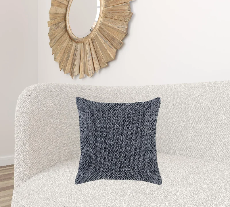 Dark Gray Nubby Textured Modern Throw Pillow