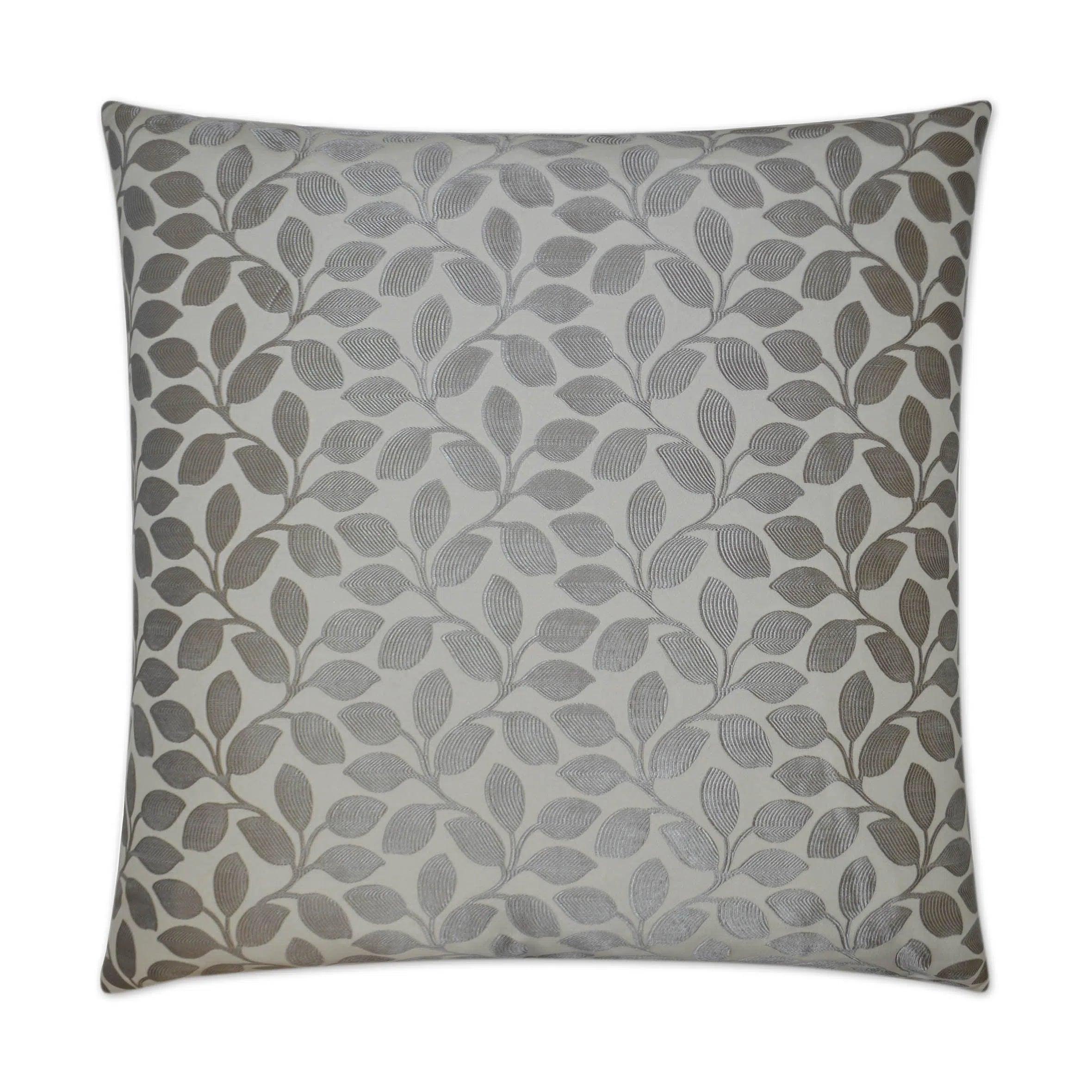 Foliage Platinum Throw Pillow With Insert