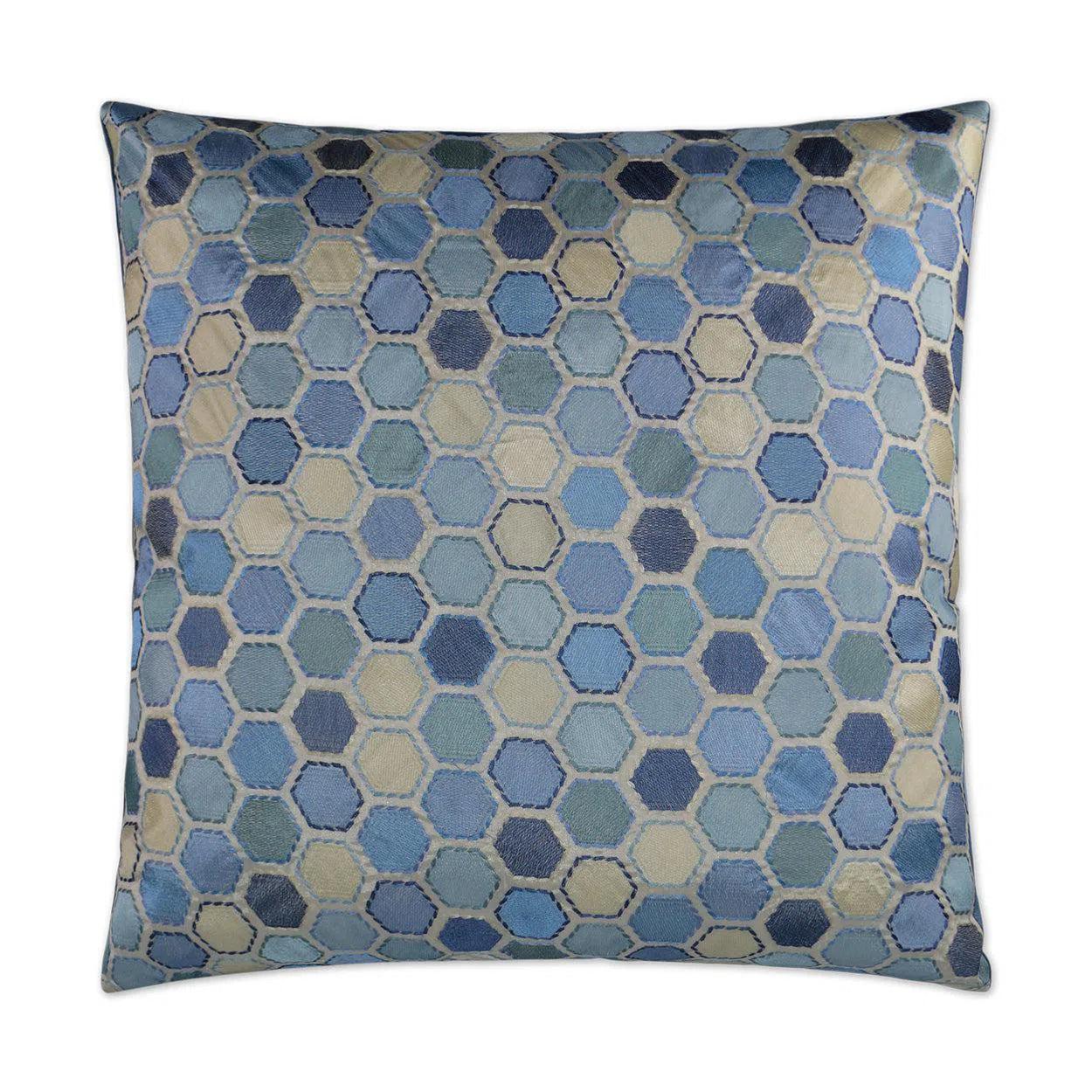 Gem Market Porcelain Blue Throw Pillow With Insert