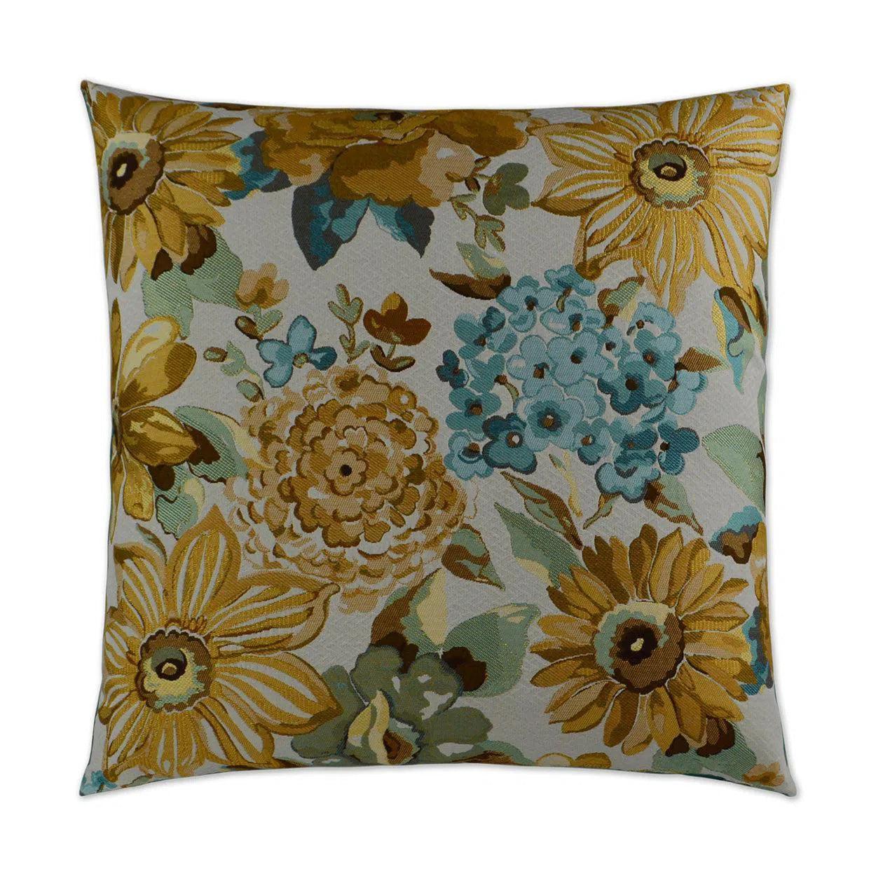 Geranium Golden Gold Throw Pillow With Insert