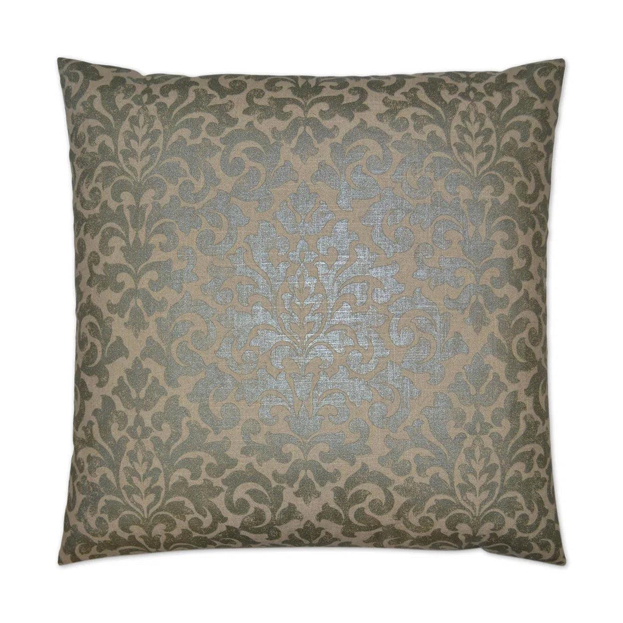 Glam Packed Pewter Brown Throw Pillow With Insert