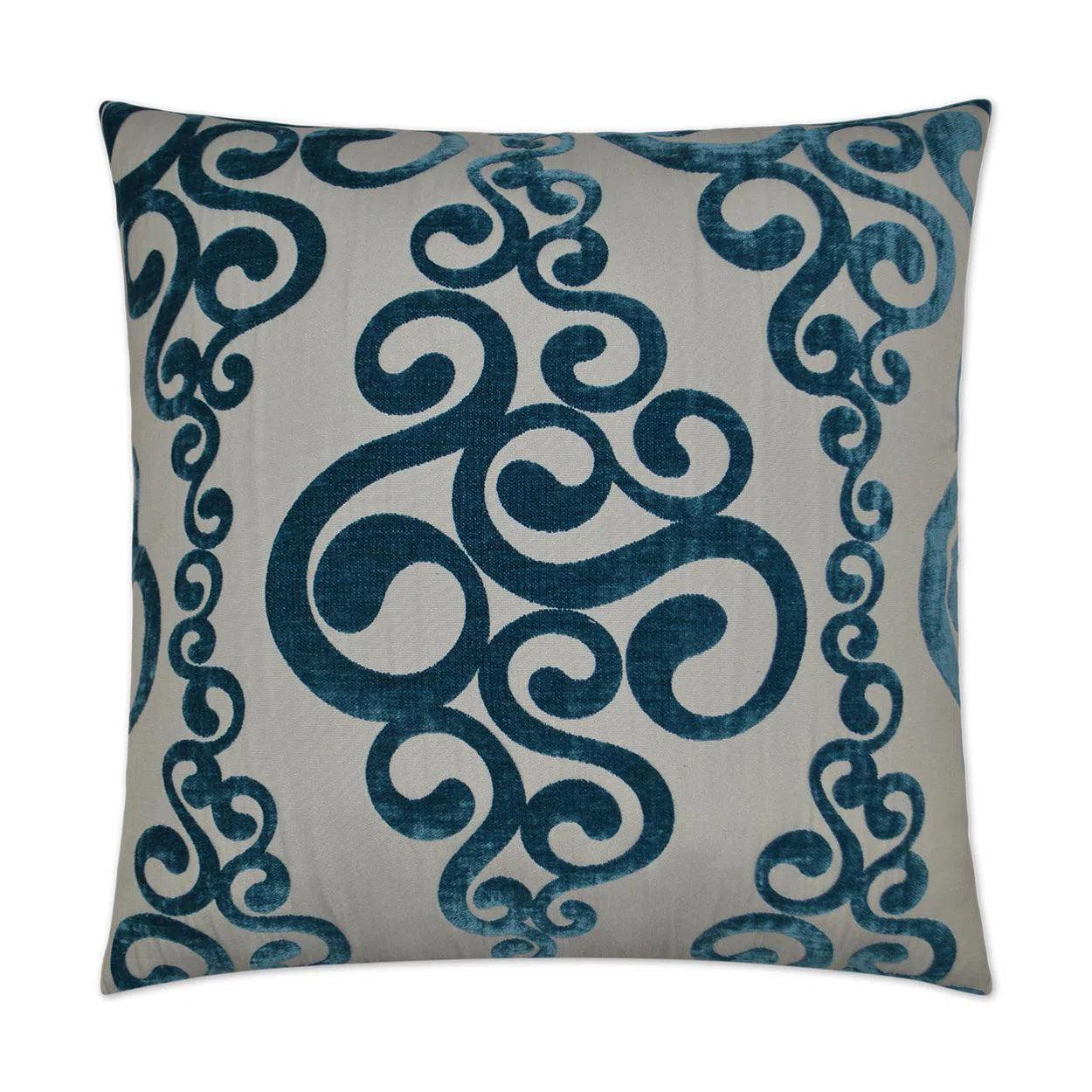 Harpo Peacock Blue Throw Pillow With Insert