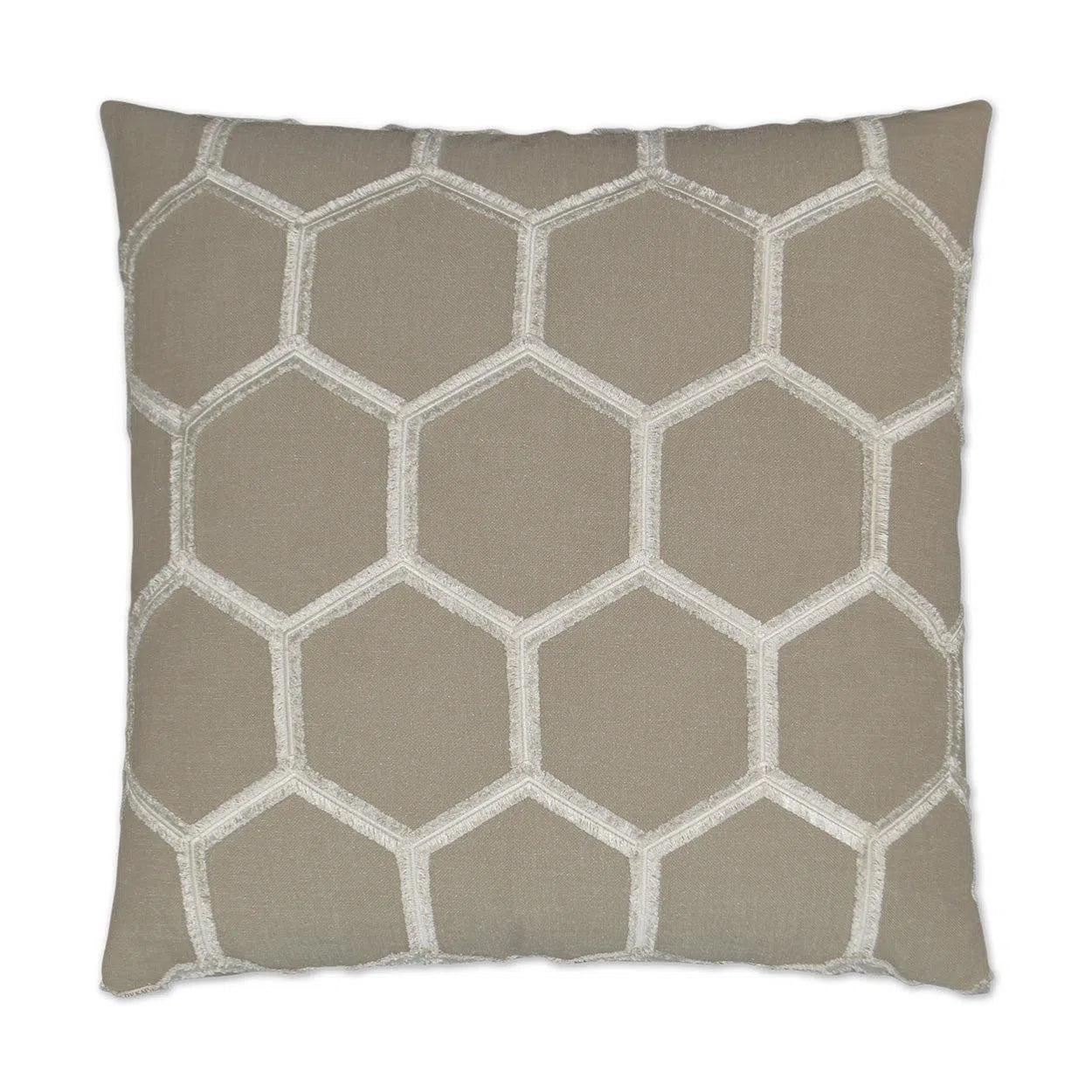 Hex Brown Throw Pillow With Insert