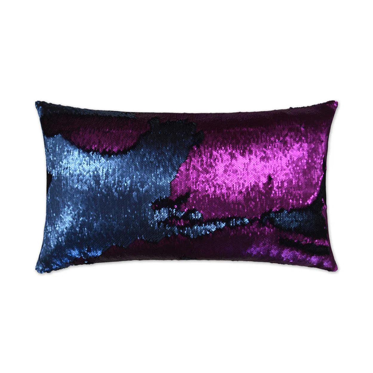 Hylee Lumbar Magenta Blue Throw Pillow With Insert