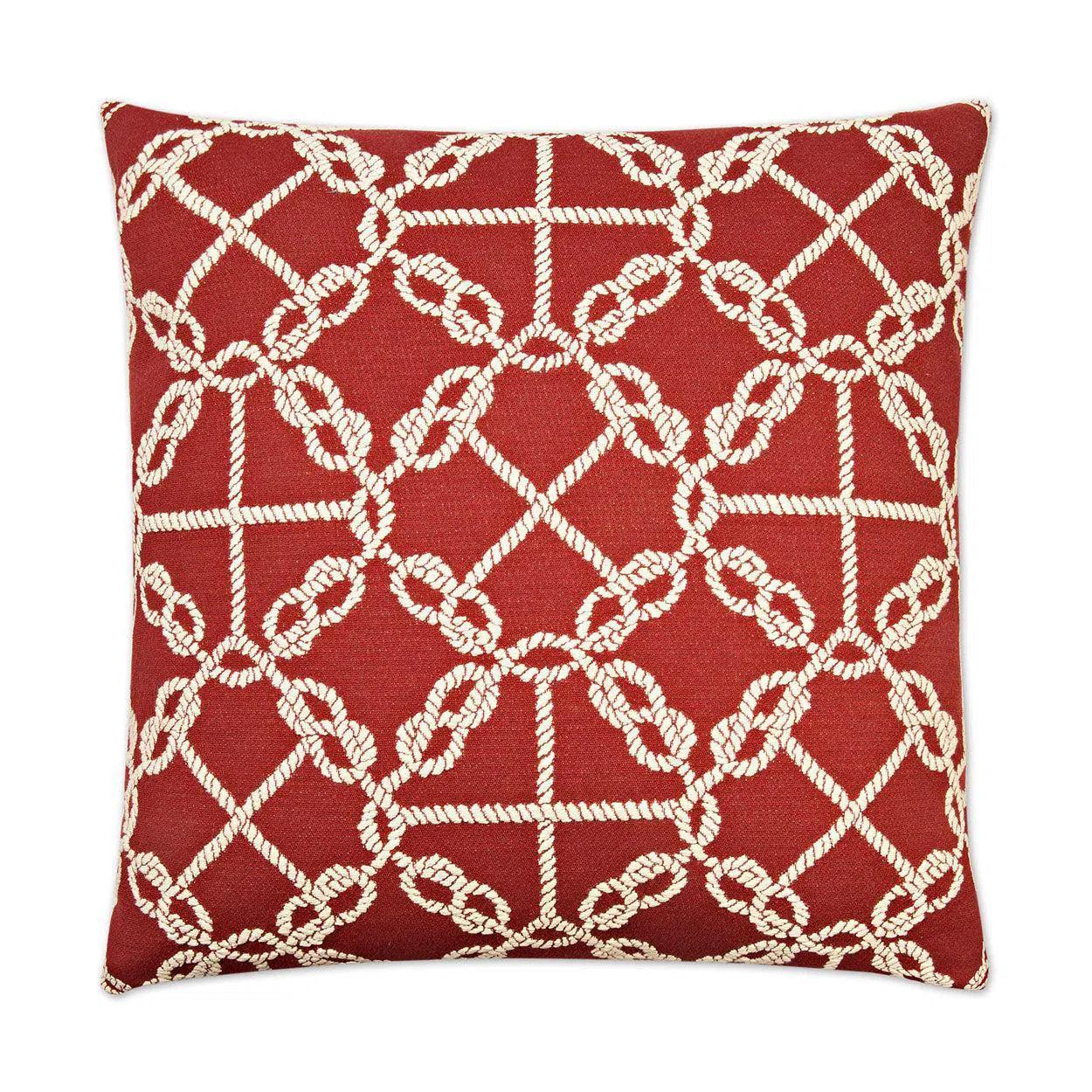 Knots Red Throw Pillow With Insert