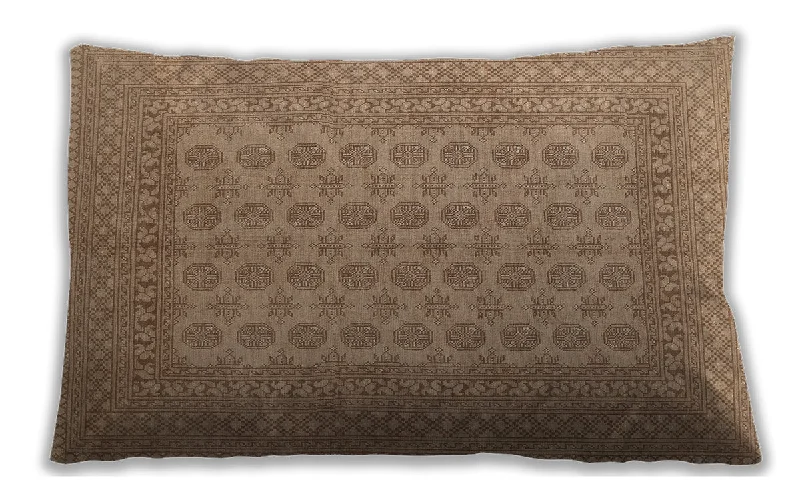 Traditional Classic Indoor Outdoor Rectangular Light Brown Lumbar Throw Pillow, 13 inch by 19 inch, lbtr1697