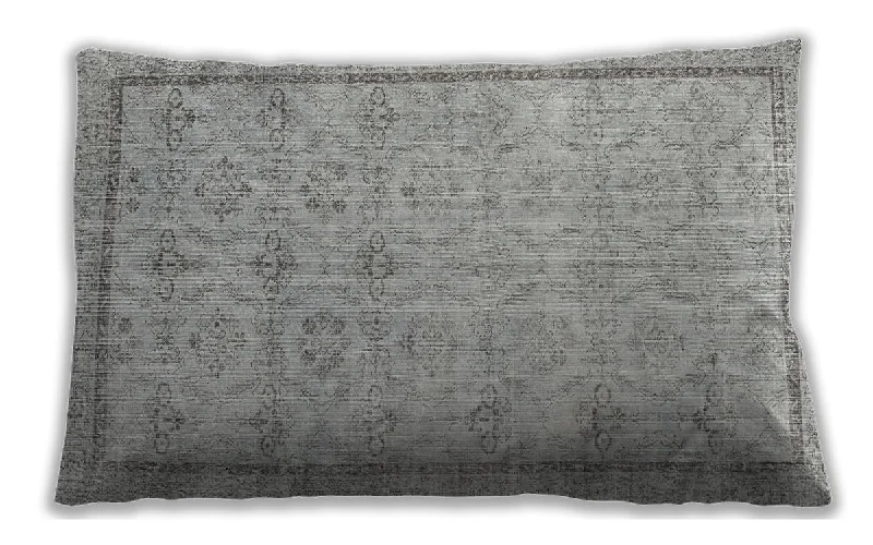 Traditional Classic Indoor Outdoor Rectangular Gunmetal Gray Lumbar Throw Pillow, 13 inch by 19 inch, lbtr2455