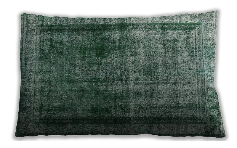 Traditional Classic Indoor Outdoor Rectangular Green Lumbar Throw Pillow, 13 inch by 19 inch, lbtr3243