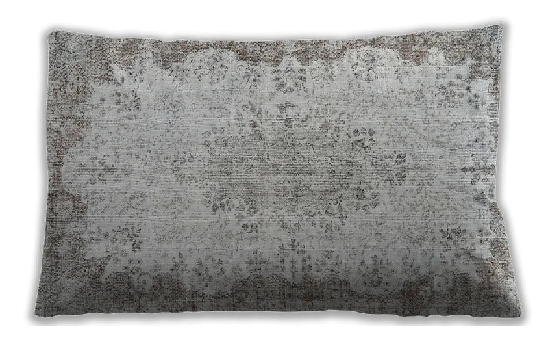 Traditional Classic Indoor Outdoor Rectangular Light Gray Lumbar Throw Pillow, 13 inch by 19 inch, lbtr3441