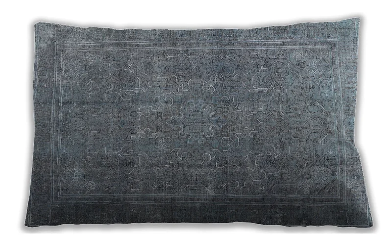 Traditional Classic Indoor Outdoor Rectangular Light Slate Gray Lumbar Throw Pillow, 13 inch by 19 inch, lbtr3774