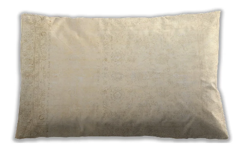 Traditional Classic Indoor Outdoor Rectangular Khaki Gold Lumbar Throw Pillow, 13 inch by 19 inch, lbtr4487