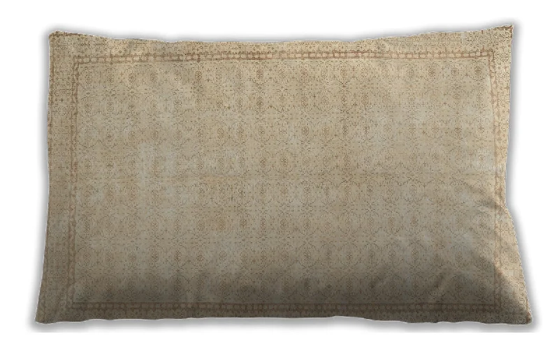 Traditional Classic Indoor Outdoor Rectangular Khaki Gold Lumbar Throw Pillow, 13 inch by 19 inch, lbtr460