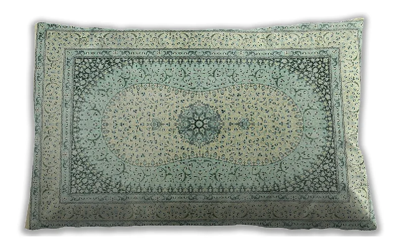 Traditional Classic Indoor Outdoor Rectangular Green Lumbar Throw Pillow, 13 inch by 19 inch, lbtr4820