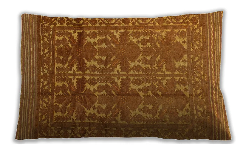 Traditional Classic Indoor Outdoor Rectangular Mahogany Brown Lumbar Throw Pillow, 13 inch by 19 inch, lbtr55