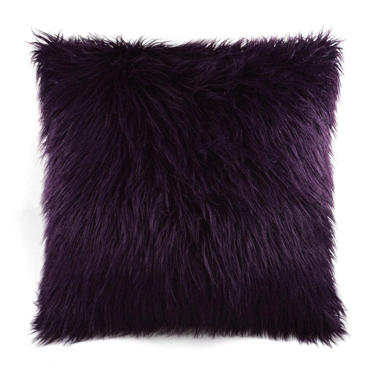 Llama Fur Plum Purple Throw Pillow With Insert